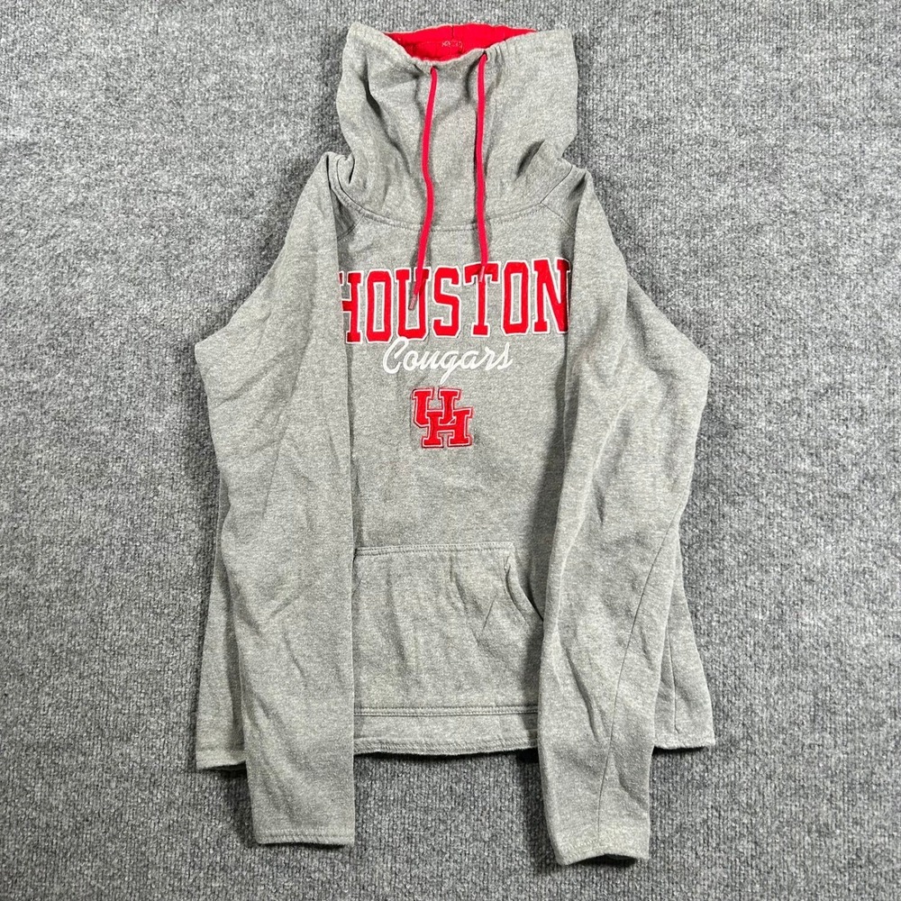 Colosseum Sweatshirt Womens Size S Gray Houston Cougars Funnel Neck Pullover